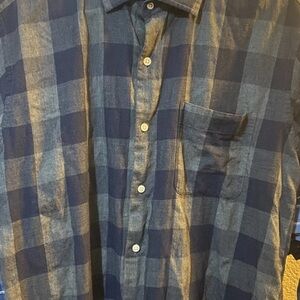 Peter Millar Navy and Gray Plaid Men's Shirt